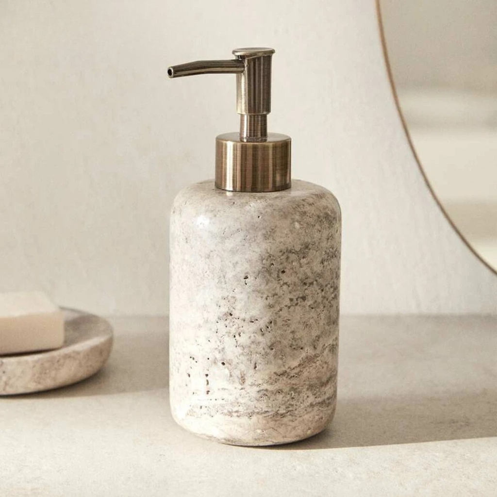 Grey Travertine Bathroom Set