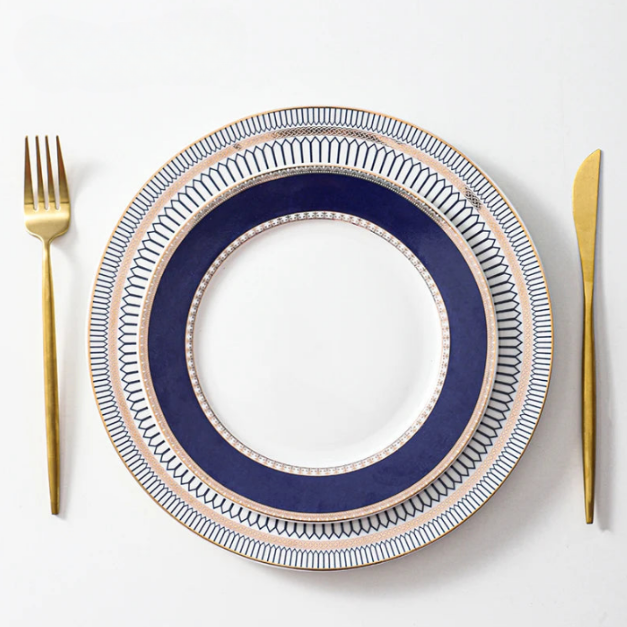 Round Geometric Ceramic Plate
