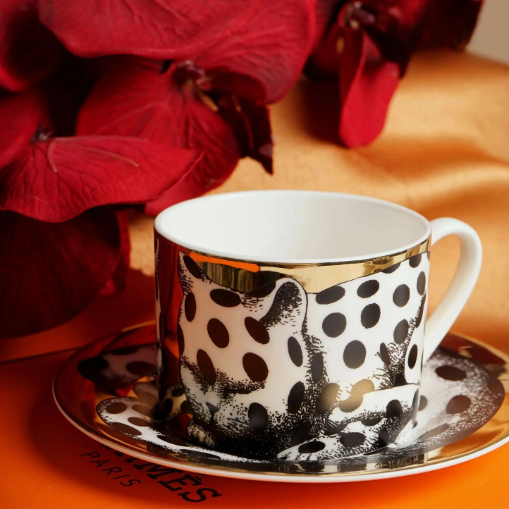 European Ceramic Coffee Cup and Saucer Set