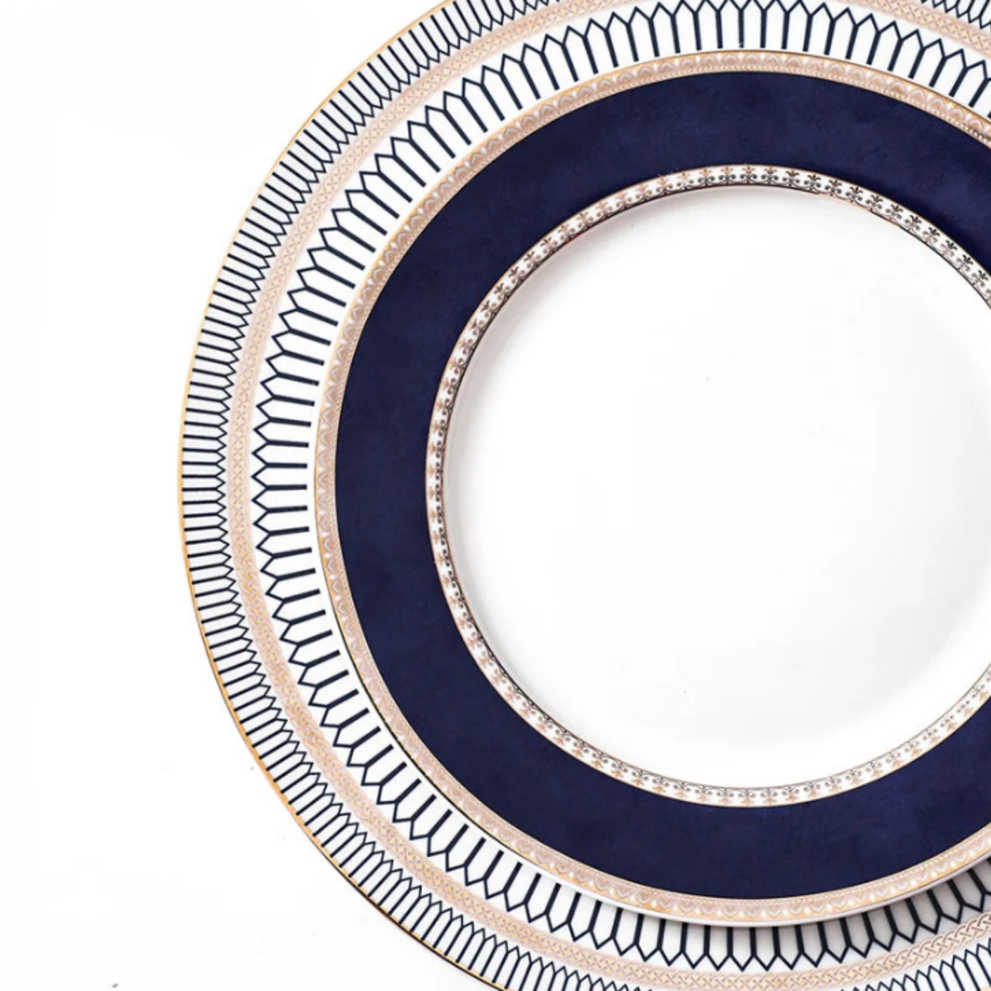 Round Geometric Ceramic Plate