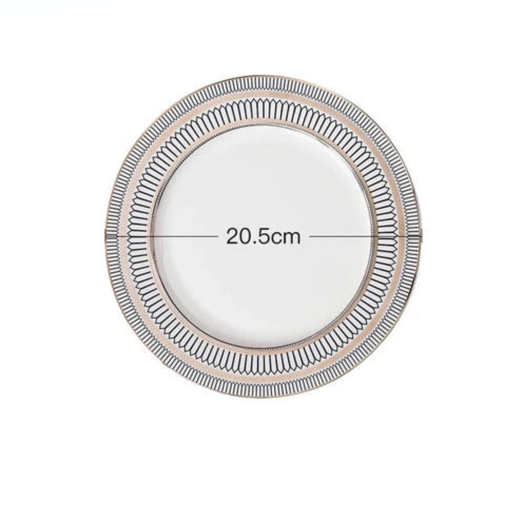 Round Geometric Ceramic Plate