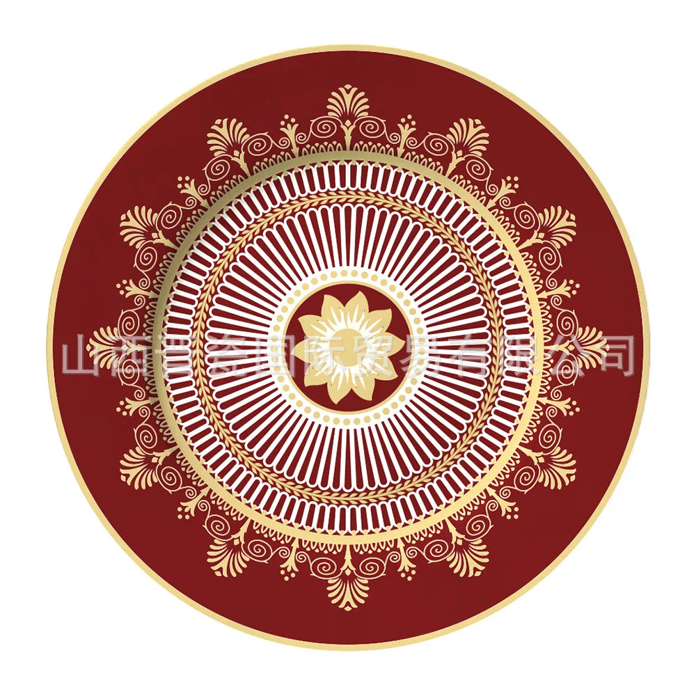 European Geometric Bone China Dinner Plate
