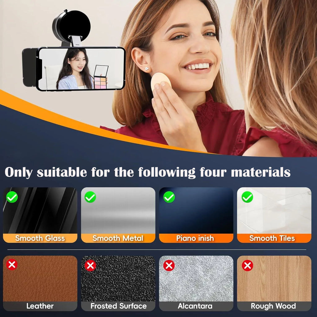 Super Strong N52 Magnetic Phone Holder – 360° Rotatable Foldable Vacuum Suction Mount