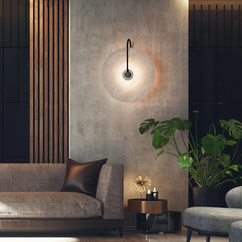 Nordic Marble Moon LED Wall Sconce Lamp