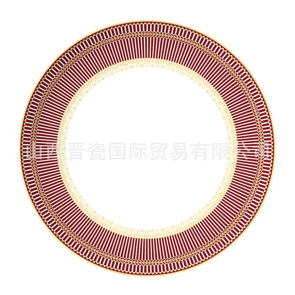 European Geometric Bone China Dinner Plate