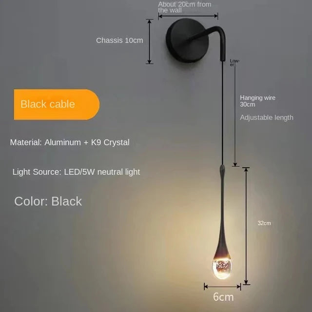Modern Bubble Crystal Pendant Light – Elegant Indoor Hanging Lamp for Dining Room & Bedroom