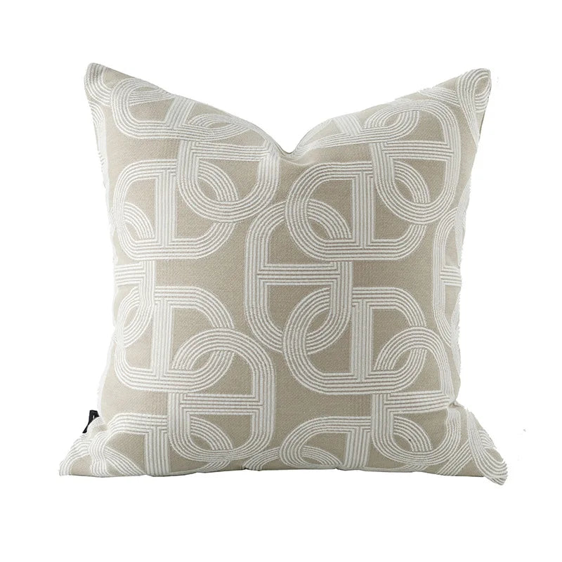 Luxury Geometric Jacquard Cushion Cover