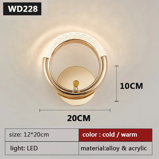 Modern Nordic Luxury LED Wall Sconce – Iron Base Acrylic Lampshade Wall Lamp