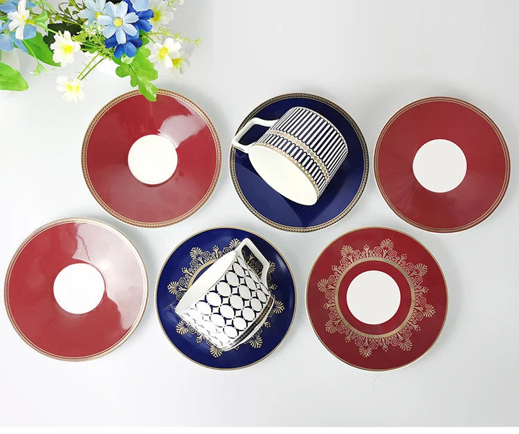 European Geometric Bone China Dinner Plate