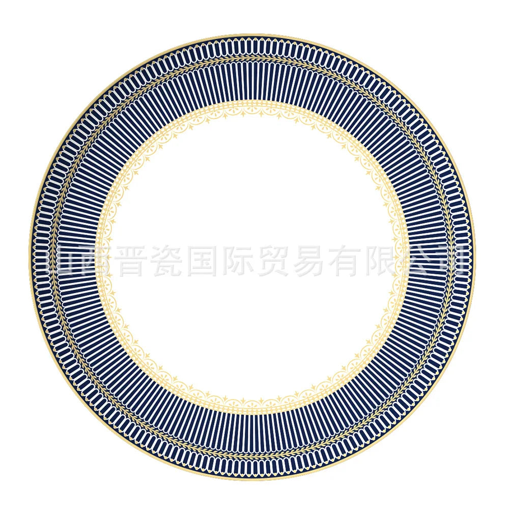 European Geometric Bone China Dinner Plate