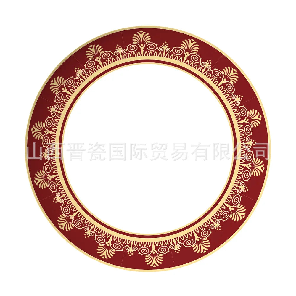 European Geometric Bone China Dinner Plate