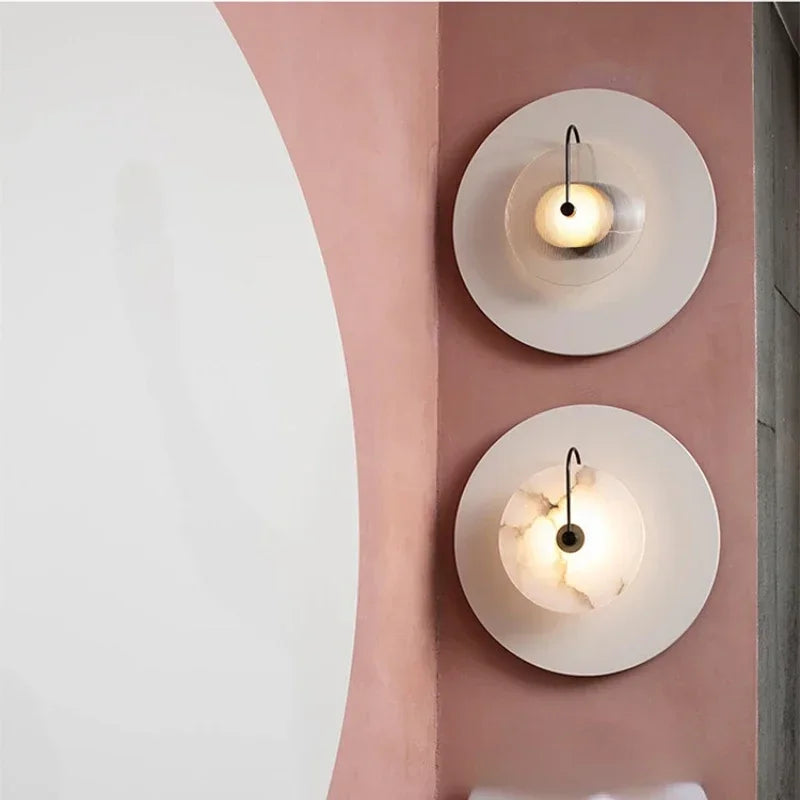 Nordic Marble Moon LED Wall Sconce Lamp