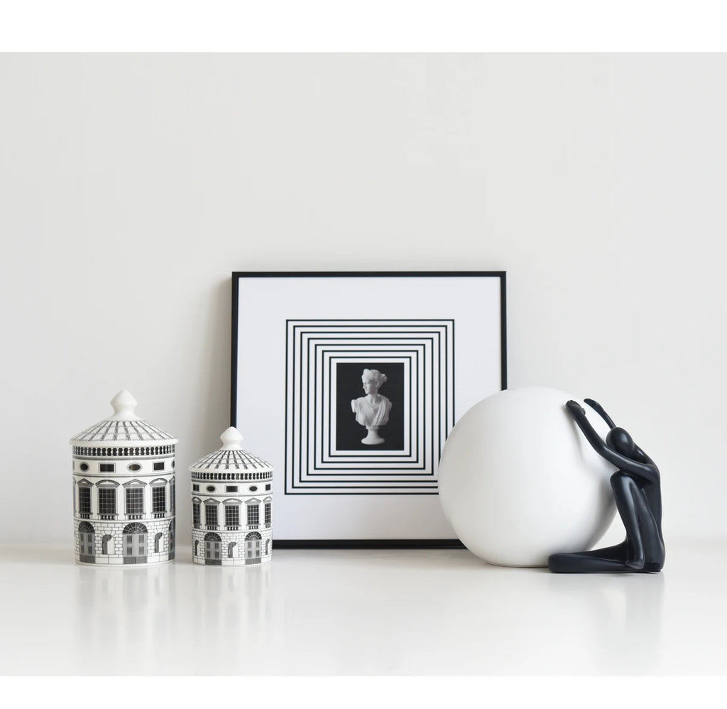 Black & White Architectural Ceramic Storage Jar