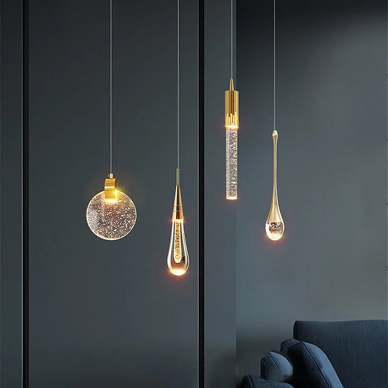 Modern Bubble Crystal Pendant Light – Elegant Indoor Hanging Lamp for Dining Room & Bedroom