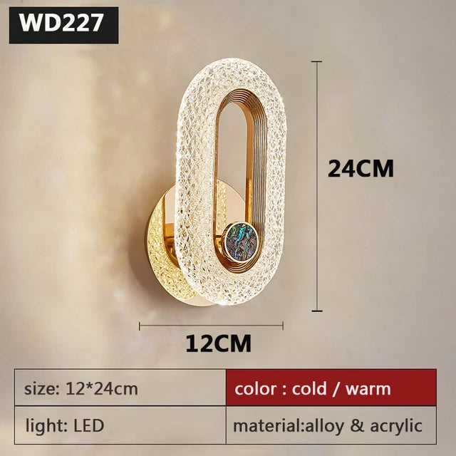 Modern Nordic Luxury LED Wall Sconce – Iron Base Acrylic Lampshade Wall Lamp
