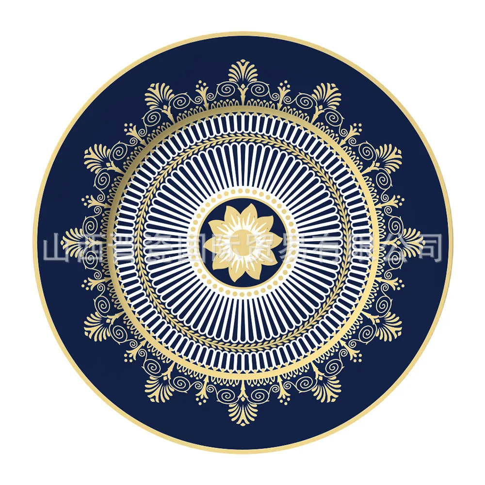 European Geometric Bone China Dinner Plate