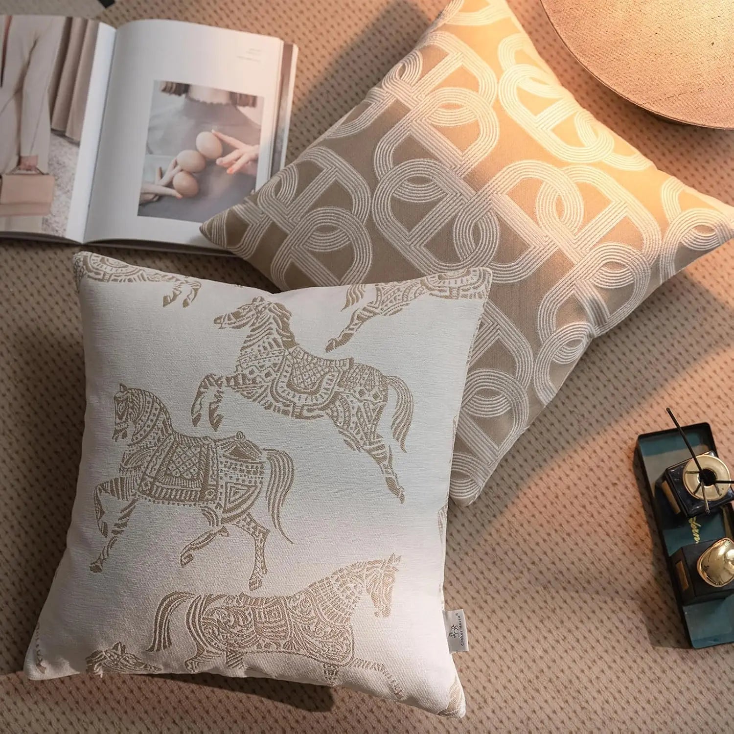 Luxury Geometric Jacquard Cushion Cover