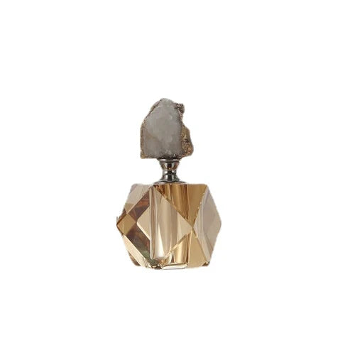 Elegant Nordic Agate Crystal Perfume Bottle – Modern Crystal Art Tabletop Decoration