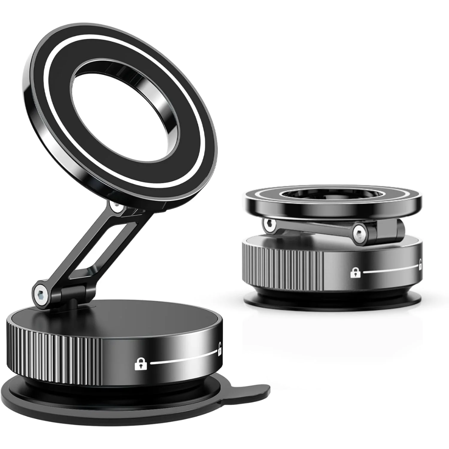 Super Strong N52 Magnetic Phone Holder – 360° Rotatable Foldable Vacuum Suction Mount