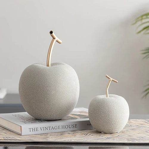 Ceramic Apple Sculpture Figurine