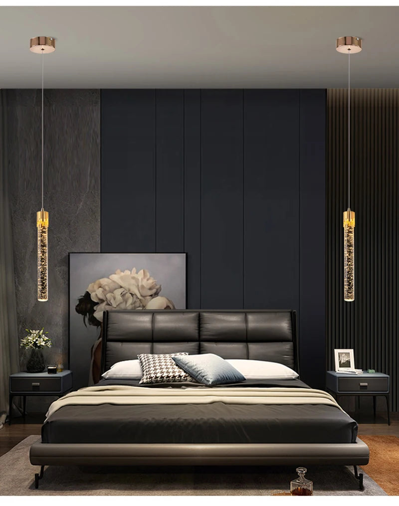 Modern Bubble Crystal Pendant Light – Elegant Indoor Hanging Lamp for Dining Room & Bedroom