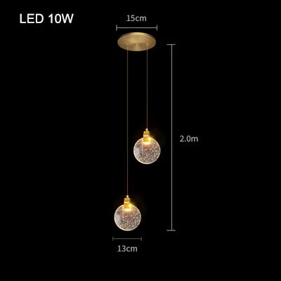 Modern Bubble Crystal Pendant Light – Elegant Indoor Hanging Lamp for Dining Room & Bedroom
