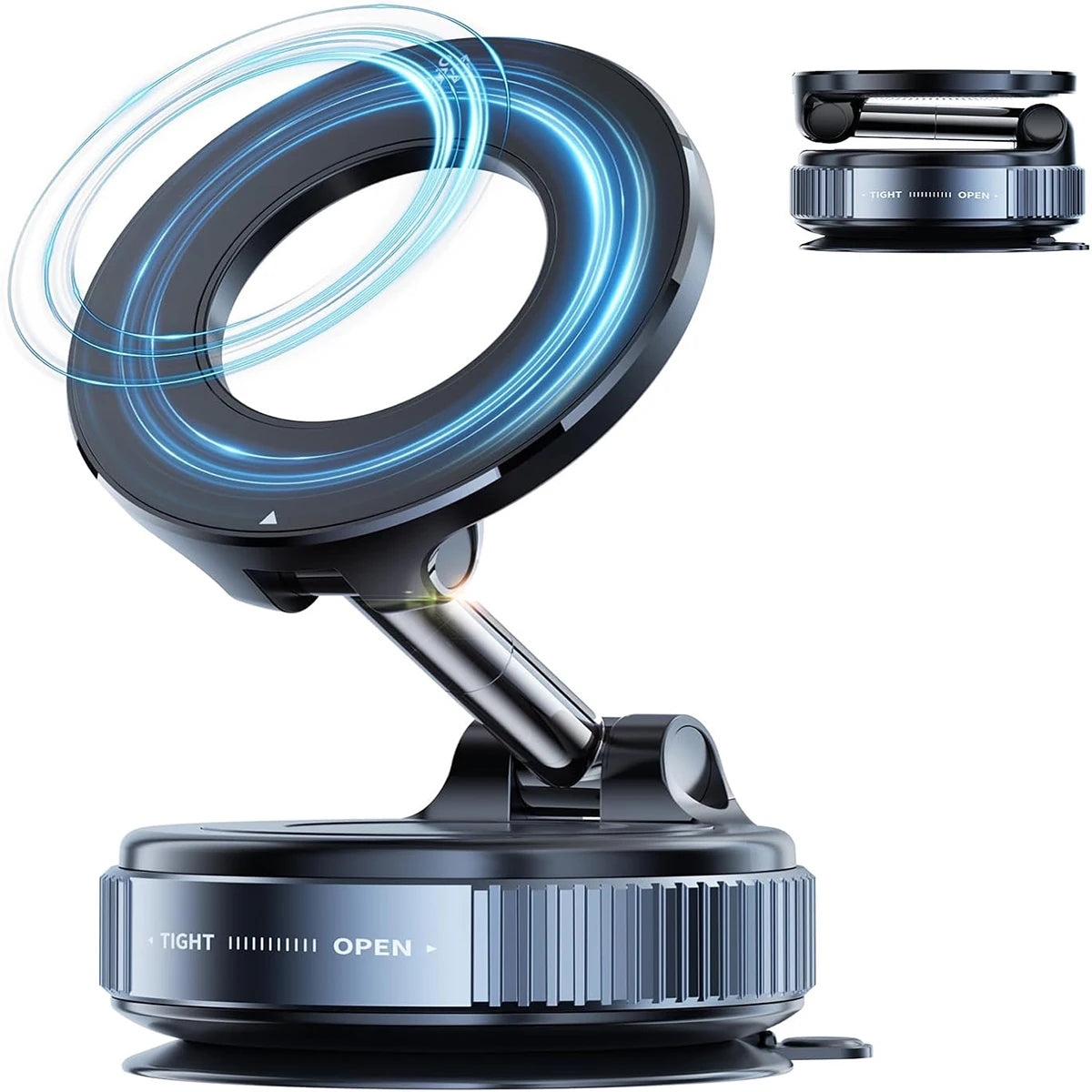 Super Strong N52 Magnetic Phone Holder – 360° Rotatable Foldable Vacuum Suction Mount