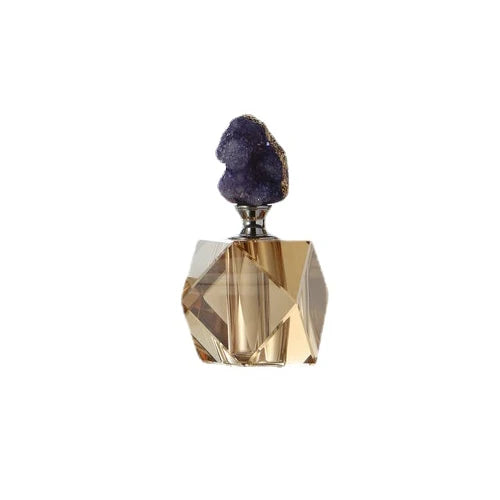 Elegant Nordic Agate Crystal Perfume Bottle – Modern Crystal Art Tabletop Decoration