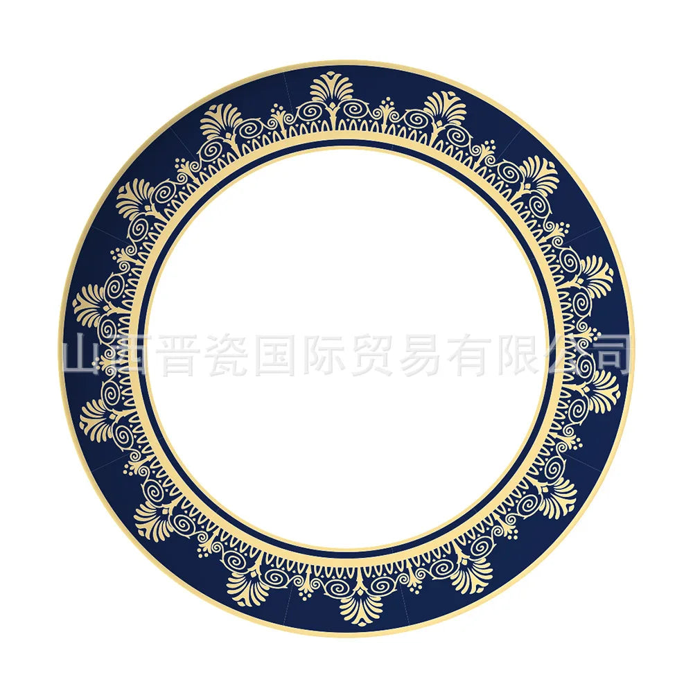 European Geometric Bone China Dinner Plate