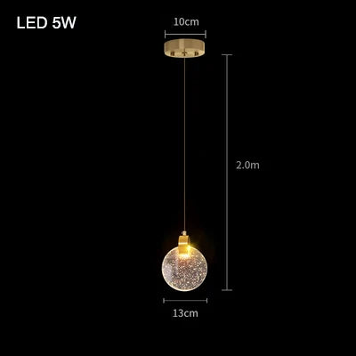 Modern Bubble Crystal Pendant Light – Elegant Indoor Hanging Lamp for Dining Room & Bedroom
