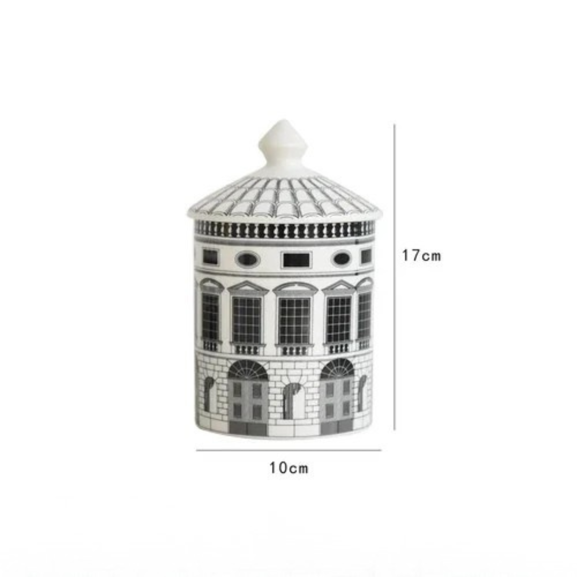 Black & White Architectural Ceramic Storage Jar
