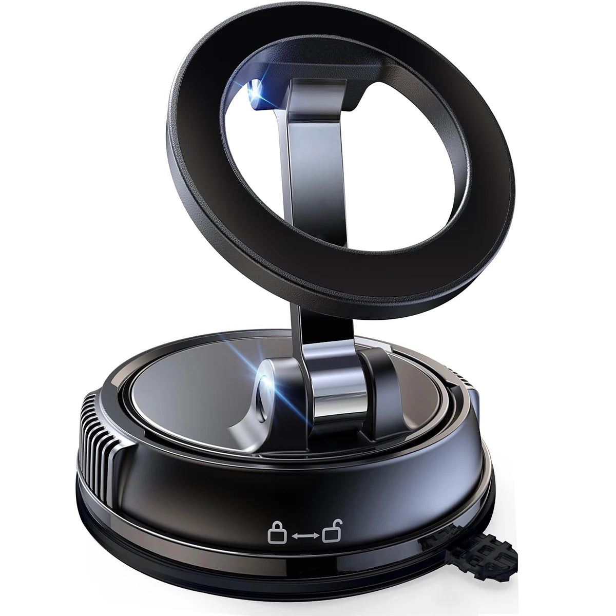 Super Strong N52 Magnetic Phone Holder – 360° Rotatable Foldable Vacuum Suction Mount